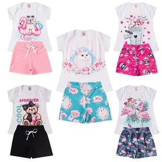 Kit 4 Conjunto Infantil Feminino Verão