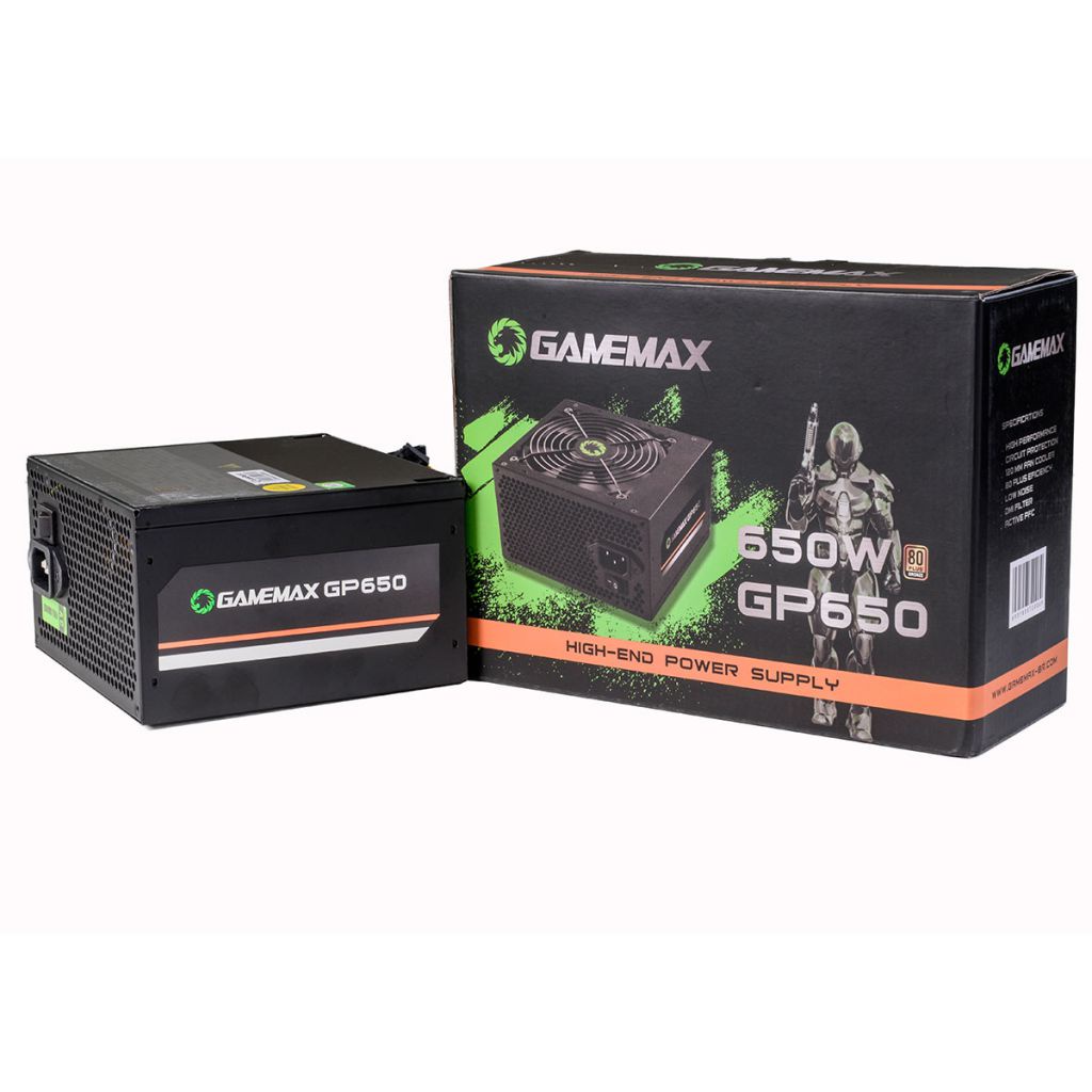 Fonte Gamer Gamemax GP750, 750W, PFC Ativo, 80 Plus Bronze, ATX 12V 2.3,  Bivolt, Silenciosa - Preta