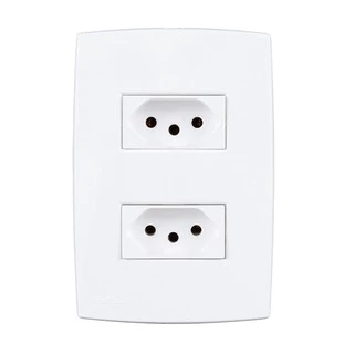 Conjunto de Tomada Energia Dupla 10A Branco Lille Lexman