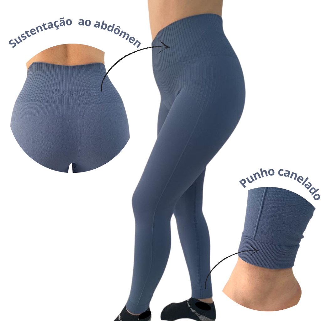 Yoga Basic Leggings Esportivas Com Cós Largo Sem Costura