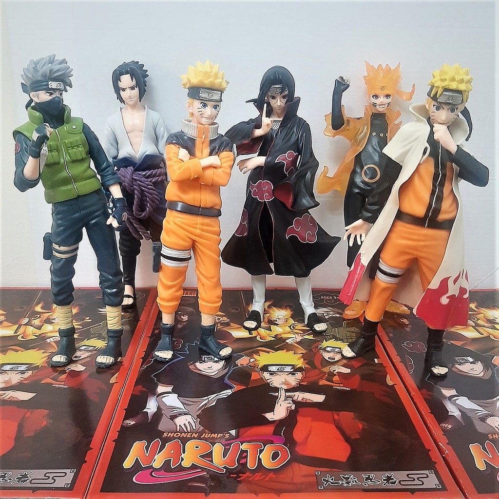 Boneco Anime Naruto Brinquedo Colecionavel 17 cm Naruto Uzumaki Sasuke  Uchiha