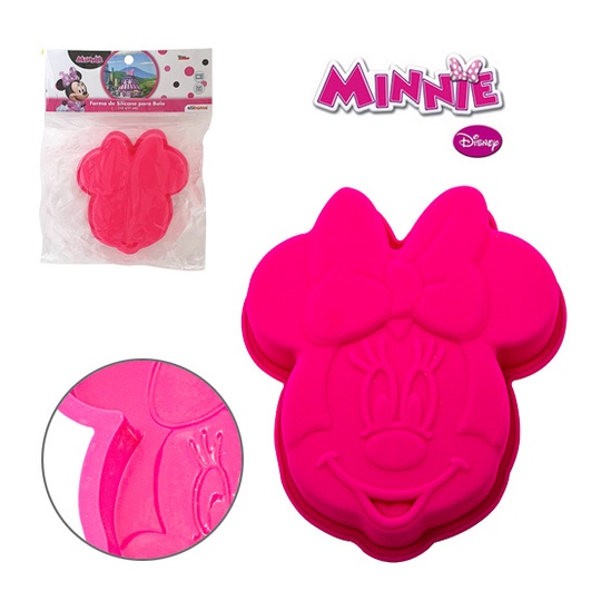 Forma De Silicone Para Bolo Minnie 150ml 13x11x2,6cm