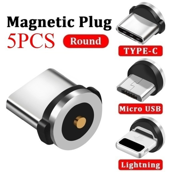 Pcs Plugue Do Cabo Magn Tico Redondo Tipo C Micro Usb Pinos Para