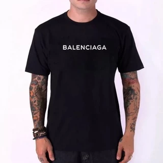 Camiseta Balenciaga Paris Algodão Fio Penteado Manga Curta Promoção