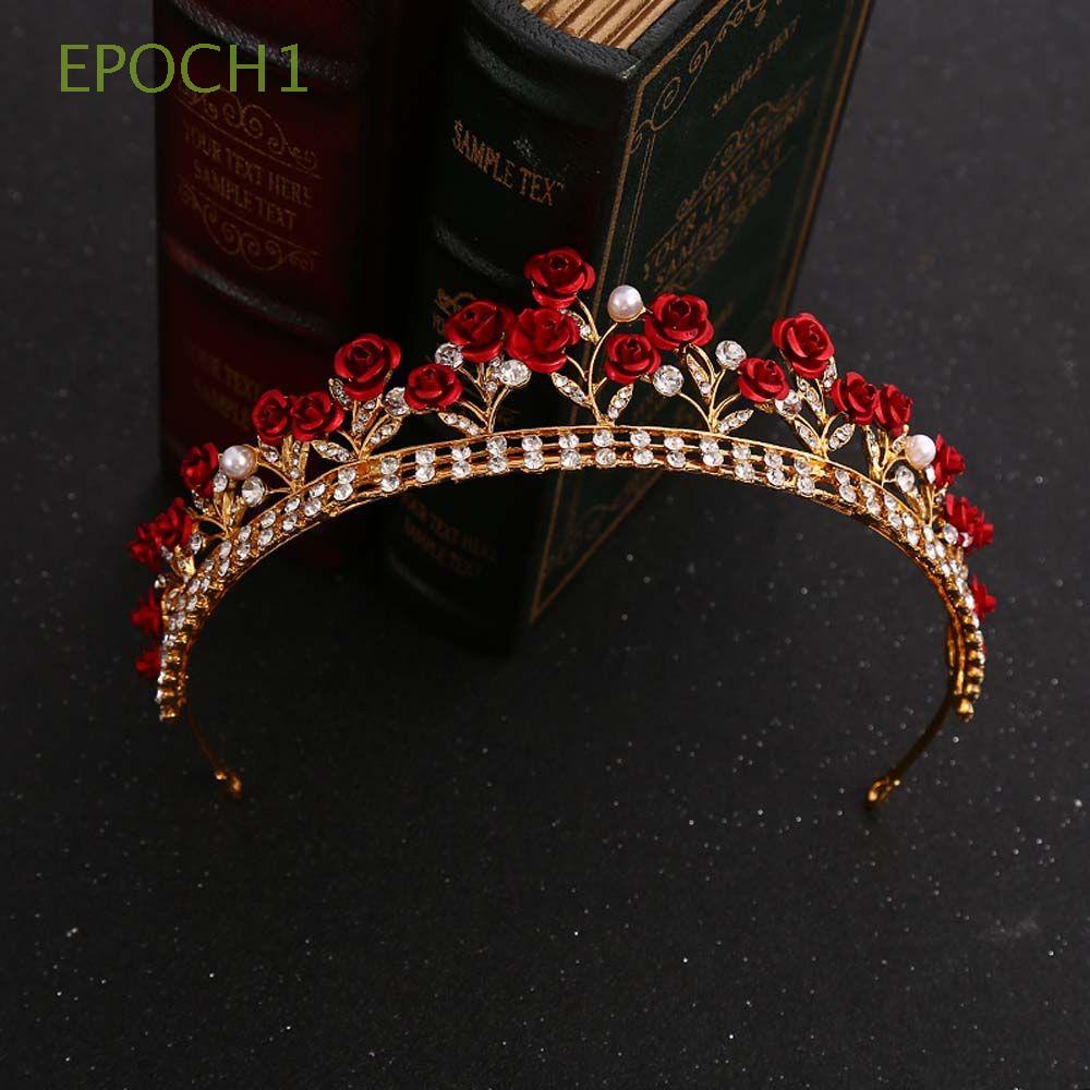 EPOCH1 Tiara De Cabelo Feminina Elegante/Faixa Com Coroa De Rosa