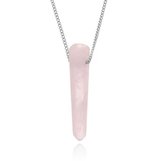 Cordão Difusor Pessoal Quartzo Rosa Natural Aço Inox Unissex