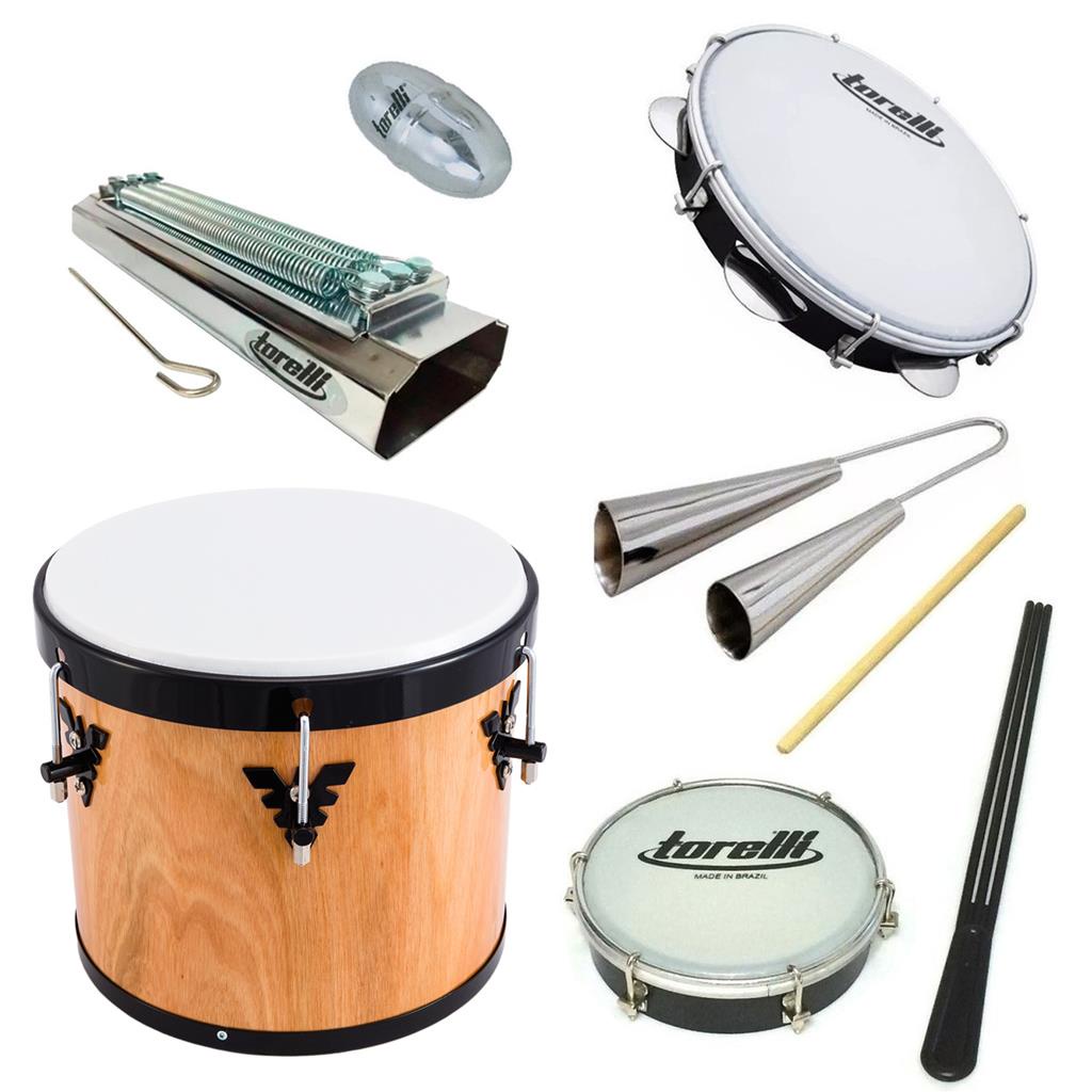 KIT SAMBA REPIQUE PHX PANDEIRO RECO TAMBORIM E AGOGO TORELLI | Shopee ...