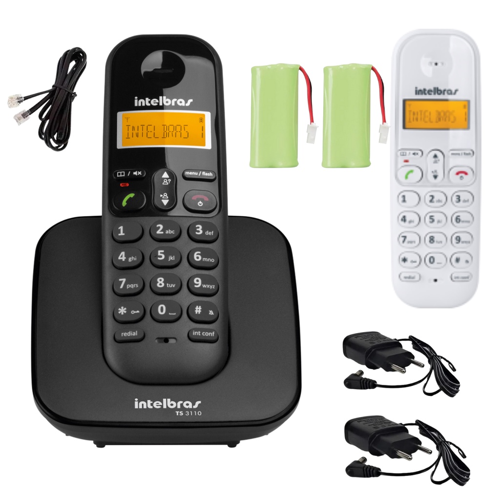 Telefone sem Fio Intelbras TS 3110 DECT 6.0 com Agenda e Identificador de  Chamadas Preto