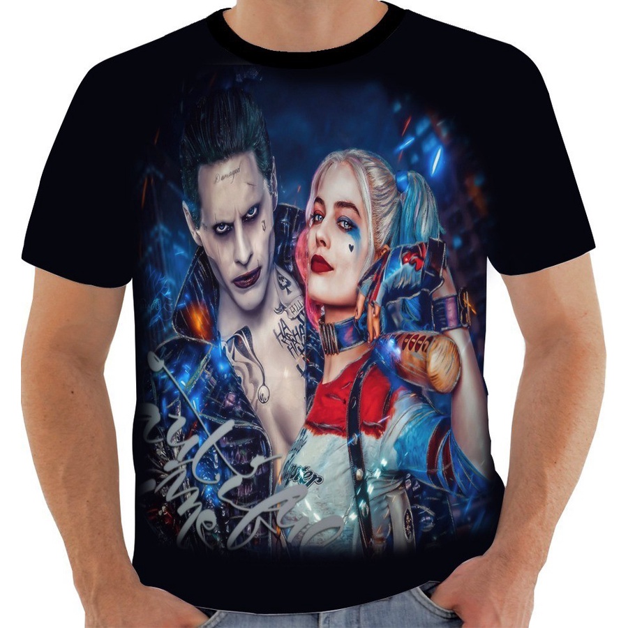 Camiseta Da Arlequina Coringa Blusa Roupa Harley Quinn