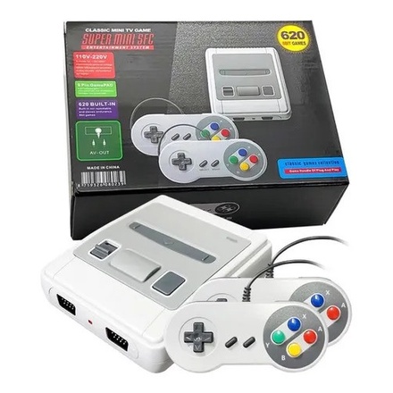 Mini Video Game Retro Emulador Super Mini Sfc Com 620 Jogos Classicos 8 bit  02 Controles Nintendo