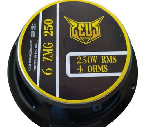 Alto Falante Mid Bass Zeus 250 Zmg 6 Polegadas 500 Wrms (par