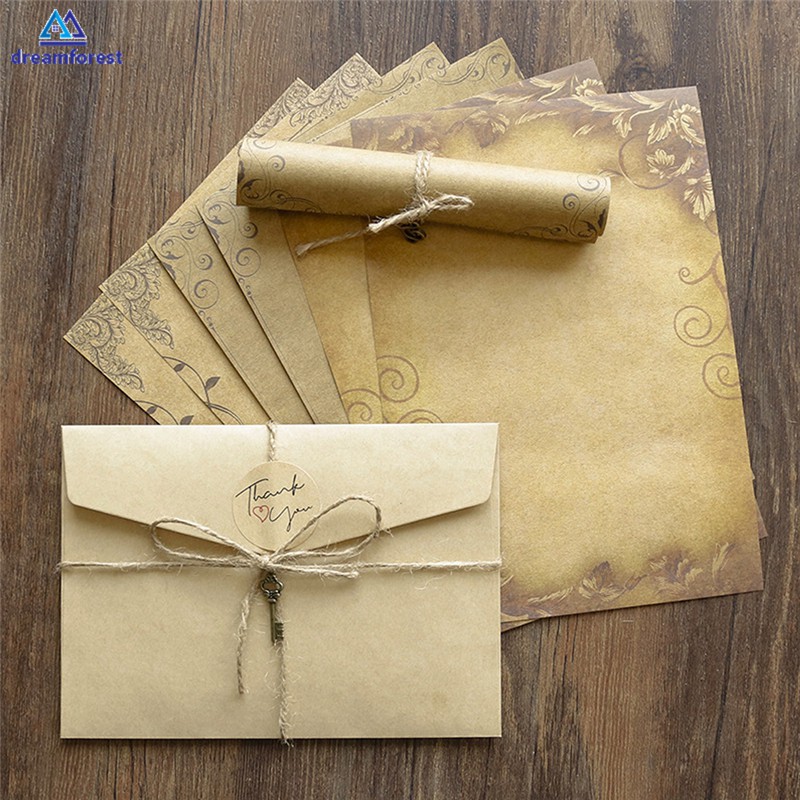 Conjunto de cartões comemorativos vintage dobrados em linguagem Leaf -  Cartões e envelopes marfim e Kraft de alta qualidade