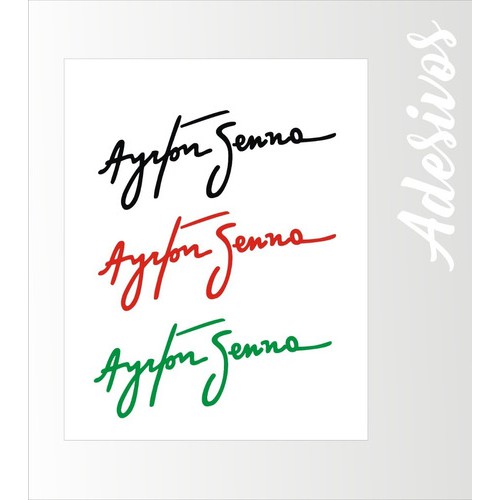 Kit 3 Vinil Adesivo Assinatura Ayrton Senna 15x6,5cm
