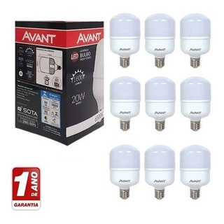 Kit 30 Lâmpada De Led Bulbo 20w E27 Branco Frio 6500k Avant