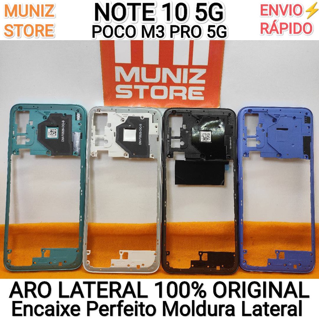 Aro Moldura Redmi Note 10 5G/Poco M3 Pro 5G Xiaomi Aro Lateral Do Display Original de Reposição