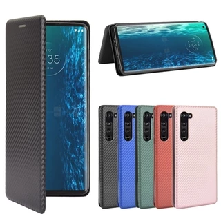 Capa De Celular De Fibra De Carbono / Pc + Tpu Com Flip Magnético Para Motorola Moto Edge Xt2063-3