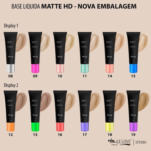 Base Liquida Matte Hd Max Love Todas As Cores | Shopee Brasil