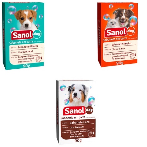 Sabonete Sanol Dog Neutro - Coco ou Filhotes para Cachorro Cães e Gatos ...