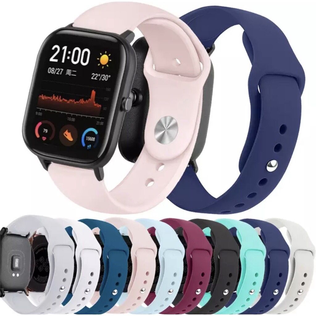 Pulseira 22mm de Silicone Lisa Para Smartwatch Haylou Ls05/ Amafit GTR 42mm/46mm/47mm / Samsung Pace Stratos é diversos