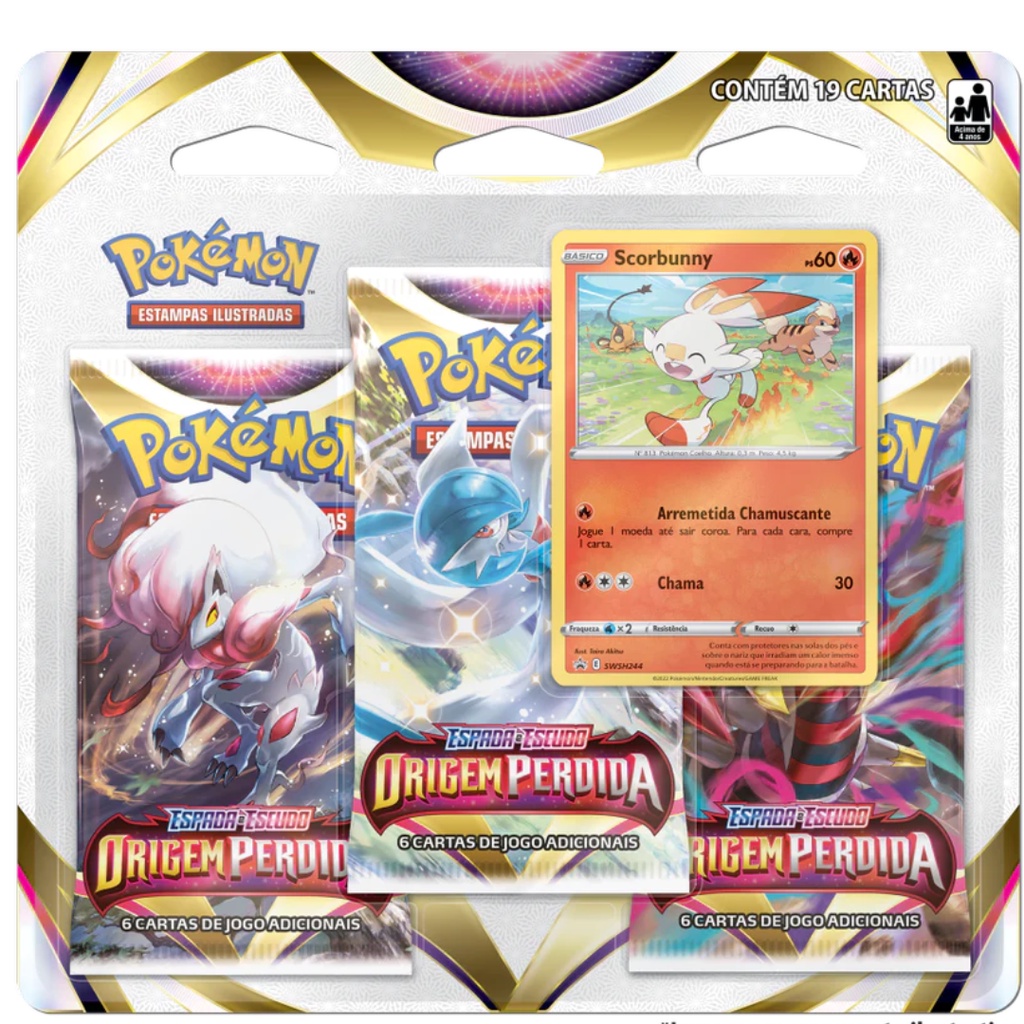 BLISTER TRIPLO ORIGEM PERDIDA ESPADA E ESCUDO 11 | Shopee Brasil
