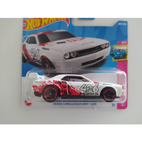  Hot Wheels 2022 - Dodge Challenger Drift Car - HW Drift 3/5  [White] 207/250 : Toys & Games