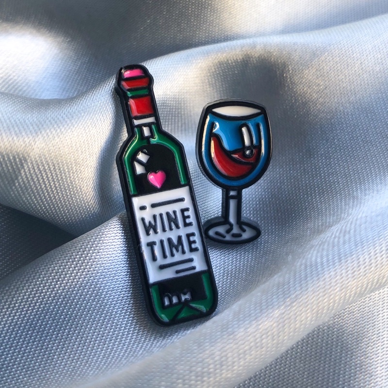 Pins Taça e Vinho | Wine Time pin de lapela glass of wine casal ...