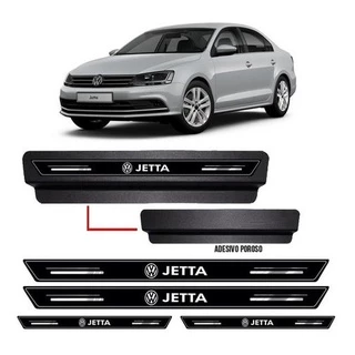 Soleira De Porta Protetora Jetta 2007 Á 2018 - Kit Preto 8pç
