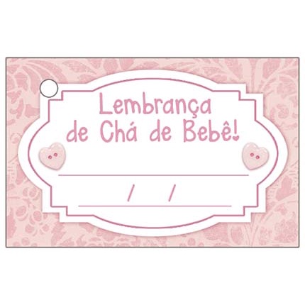 Cart o Lembrancinhas Tag Ch de Beb LE 379 c 100 unidades