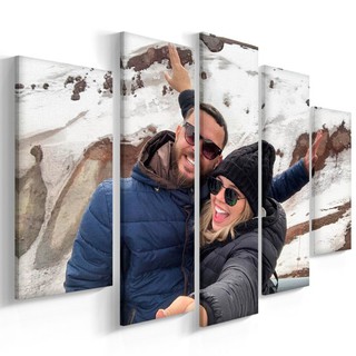 Quadros decorativos mosaico 5 peças Personalizado Com Foto mande sua foto favorita foto de casal foto de desenho foto de qualquer coisa que você goste família namorado casal