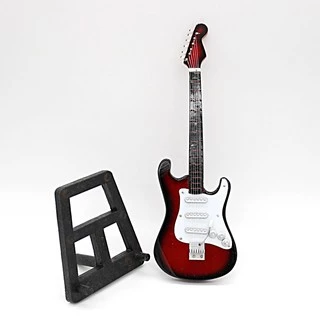 MINIATURA GUITARRA VERMELHO E BRANCO DECORATIVO EFEITE DE CASA
