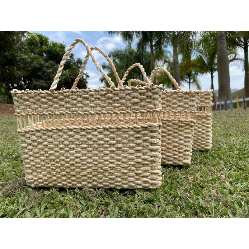 kit Bolsa de mão de palha feira N° 3 com 3 bolsas | Shopee Brasil