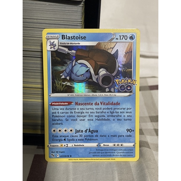 Carta Pokémon Blastoise foil Coleção Pokémon Go Rara