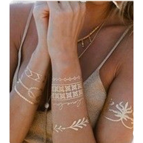 Correntes com flecha metálica de ouro, tatuagem temporária para meninas,  faixas de pulso, adesivos de tatuagem para mulheres, braços, arte flash,  jóias sensuais - AliExpress