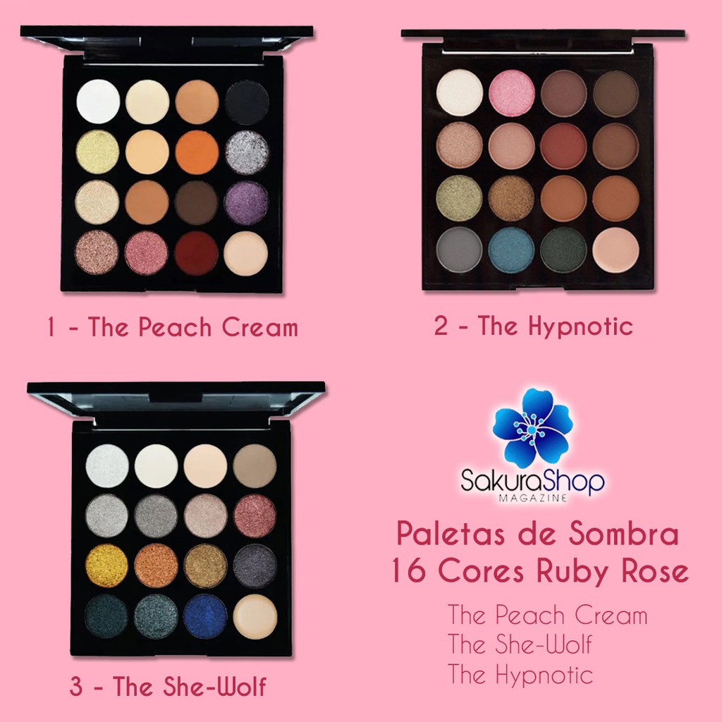 Paleta de Sombras Stylish Ultra Ruby Rose (SP envio imediato - RS envio  02/12!!) - Paleta de Sombras Stylish Ultra Ruby Rose - Ruby Rose