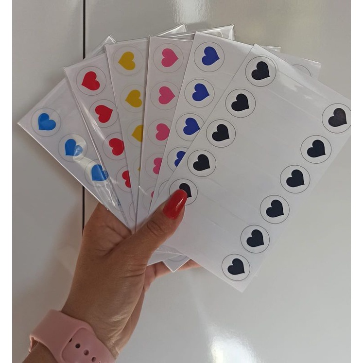 Etiqueta Adesiva Lacre semi Transparente, adesivo coração, Lacre de ...