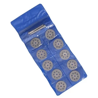 Kit Jogo 10 Mini Discos De Corte Diamantado 22mm Serra Cerâmicas, Piso, Azulejos, Porcelanato, Vidros Para Micro Retifica