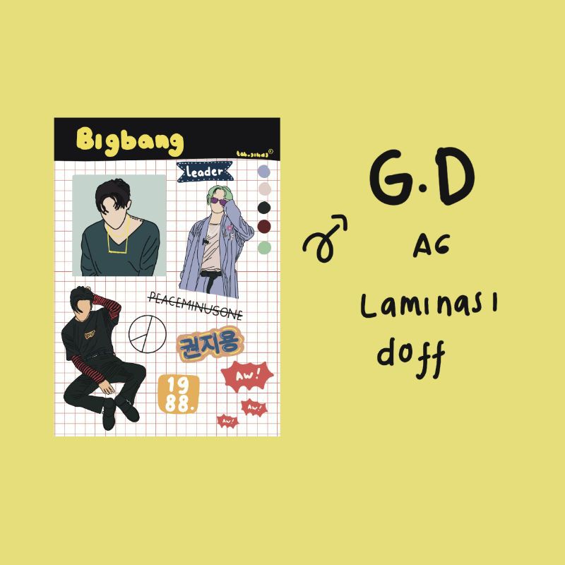 BIGBANG STICKER KPOP (g.d , Topo , taeyang , Umngri , daesung) | Shopee ...