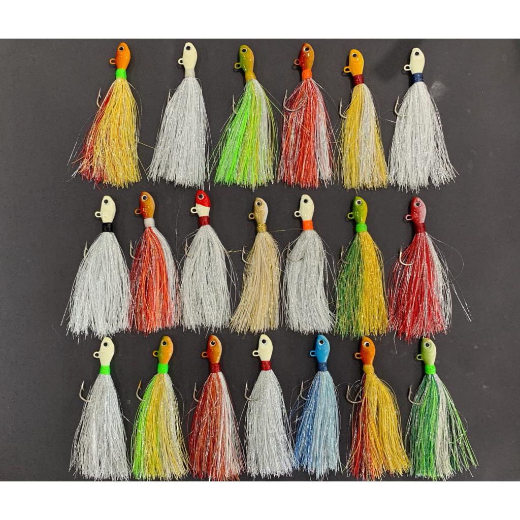 Xuxinha pesca isca artificial jig 15 gr várias cores com brilho Bucktail