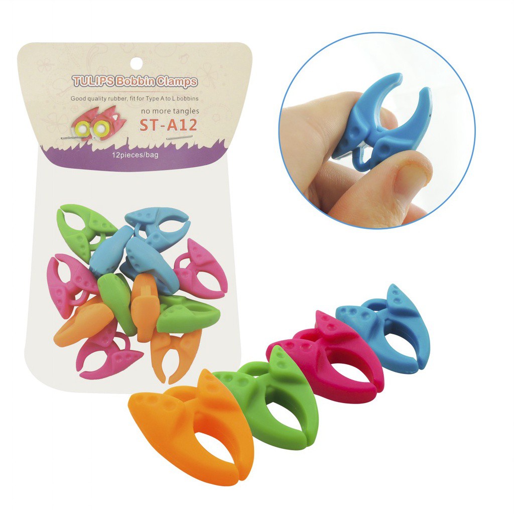 Clip per bobina, clip per filo piccolo, accessorio per cucito, accessorio per filo colorato (50 pezzi