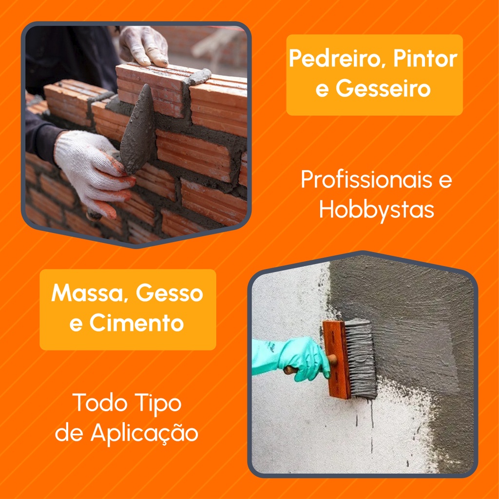 Kit 4x1 Colher de Pedreiro Desempenadeira + Acessórios p/ Obra Reboco Pintor e Gesseiro Uso Geral Ferramenta de Pedreiro