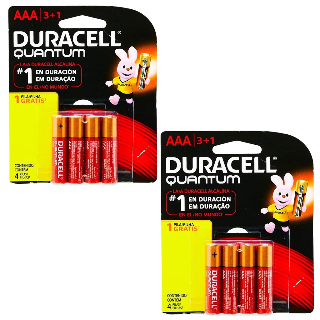 Pilhas Aaa Palito Duracell Quantum Alcalina Tipo Modelo Comum Cilindrico Normal Pilha Simples