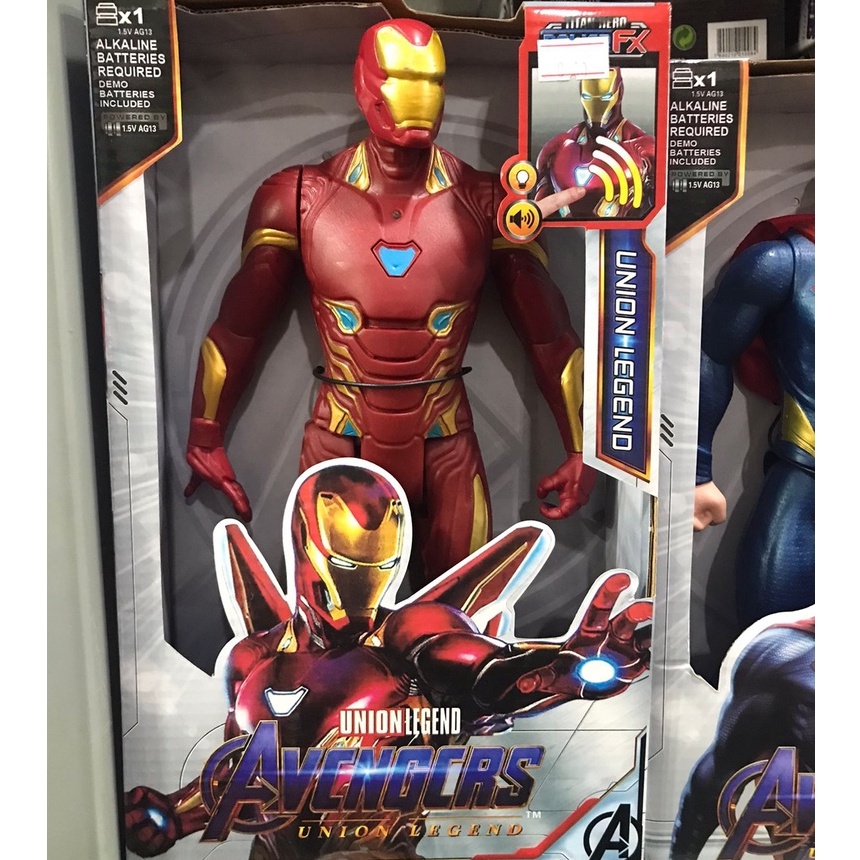 Boneco Grande Articulado do Homen de Ferro, Iron Man Marvel, 30 cm com Luz e Som, Os Vingadores Guerra Infinita.