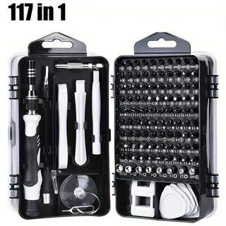 Conjunto de chave de fenda de precisão 117 em 1 Kit de ferramentas eletrônicas com bits conjunto de chave de fenda magnética para computador, laptop, telefone celular, pc, macbook, switch, ps4, ps5, reparo de xbox