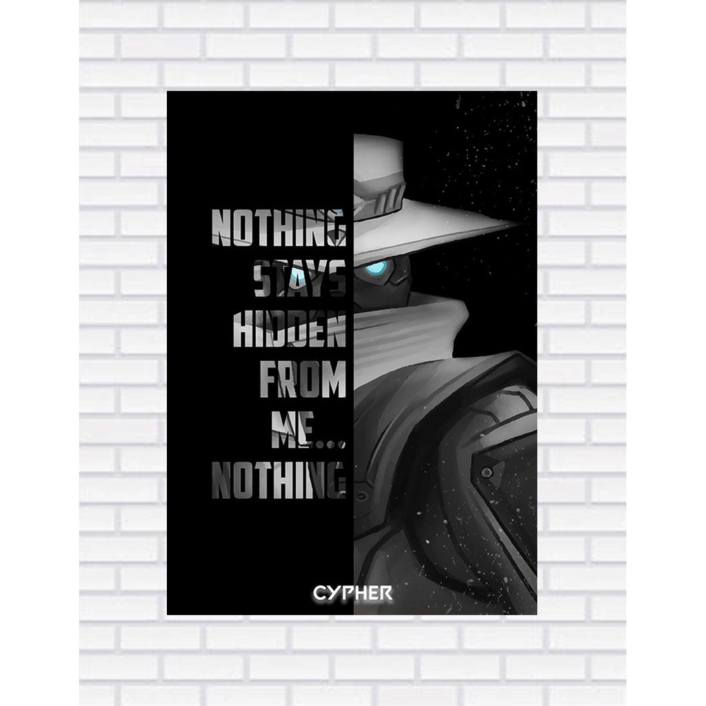 Quadro Decorativo em mdf Cypher Valorant 28x20cm