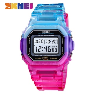 SKMEI 1622 Fashion New Gradient Color Silicone Digital Waterproof Sports Wristwatches Watch Student Kids watch