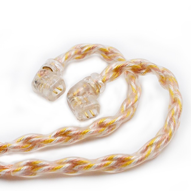 Cabo Para Fones De Ouvido KZ De Melhoria 8 Núcleos Ouro Prata