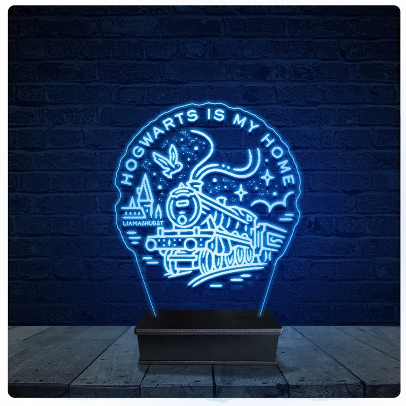 Luminária Led Acrilico Abajur - Hogwarts Harry Potter 04