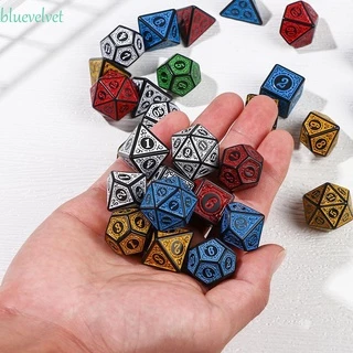 BLUEVELVET1 7pcs Dice Set D4 D6 D8 D10 D % D12 D20 Acrílico Placa De Entreteria Jogos De Festa Da Família De Resina Jogo De Brinquedos Dados