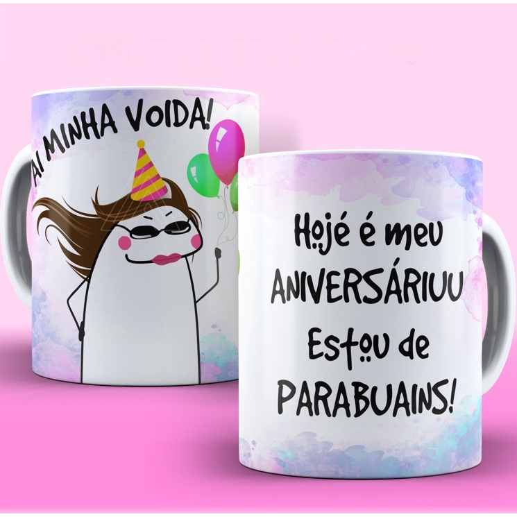 Caneca De Aniversario Flork Meme 325 Ml De Porcelana