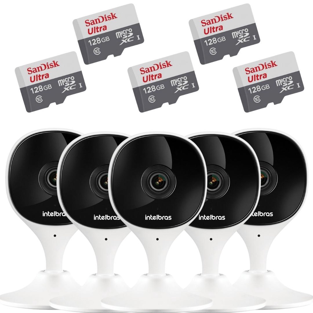5 Câmeras Ip Wi-fi Full Hd Imx C Mibo Intelbras + Sd 128gb Ultra ...